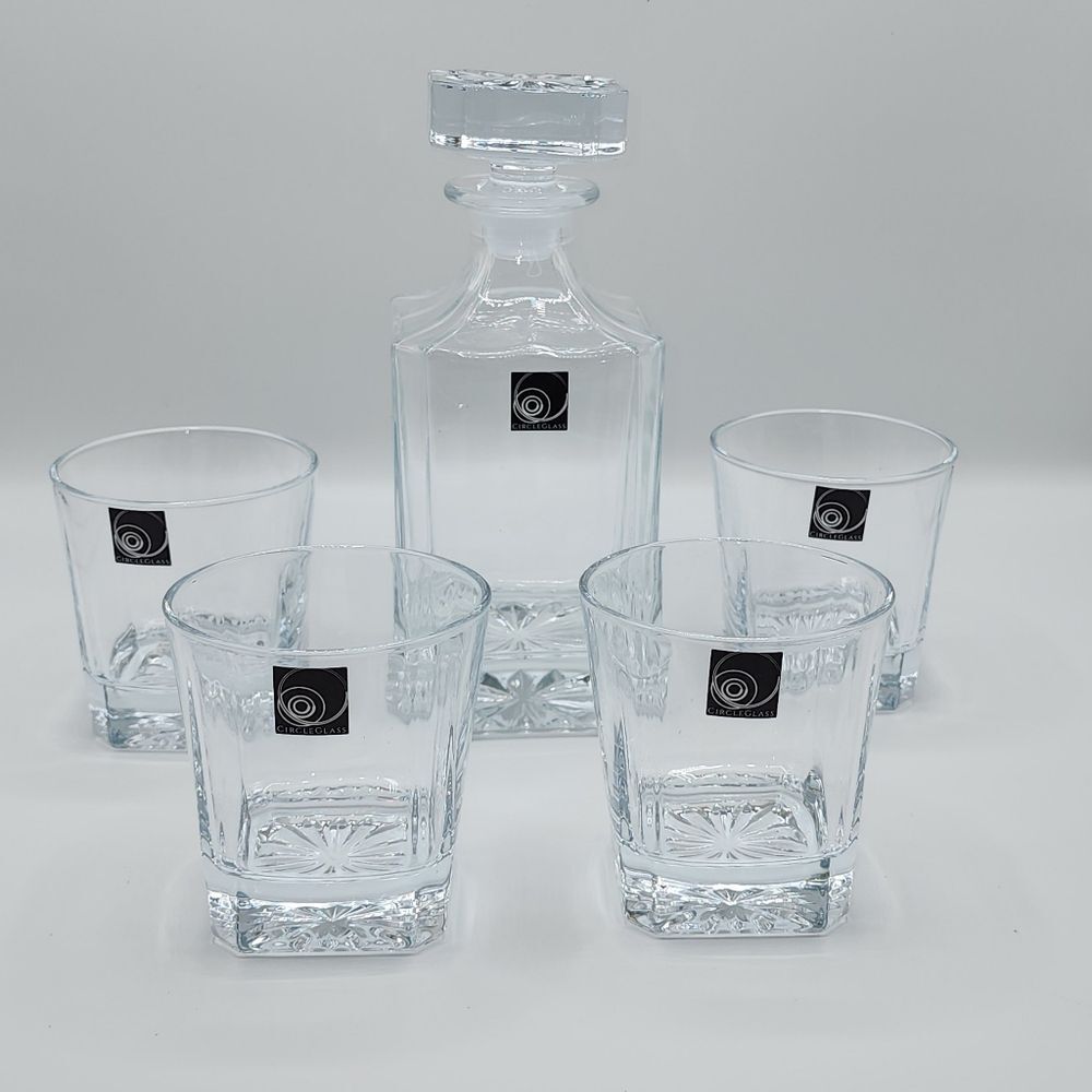 Circleware Royal Whiskey‎ Decanter Set of 5pc 26oz